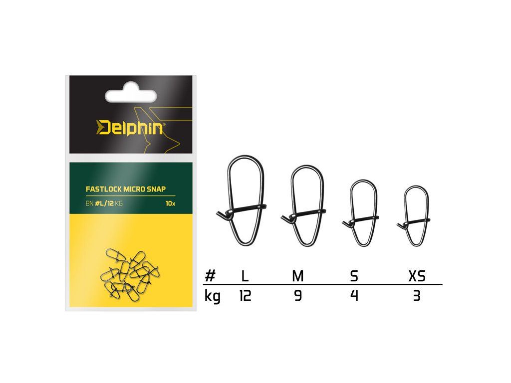 Delphin Karabinka Fastlock Micro Snap 10ks Varianta: M/9kg